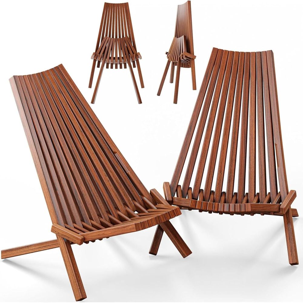 Outdoor Furniture Diy - Zestaw 2 drewnianych składanych krzeseł Tamarack,