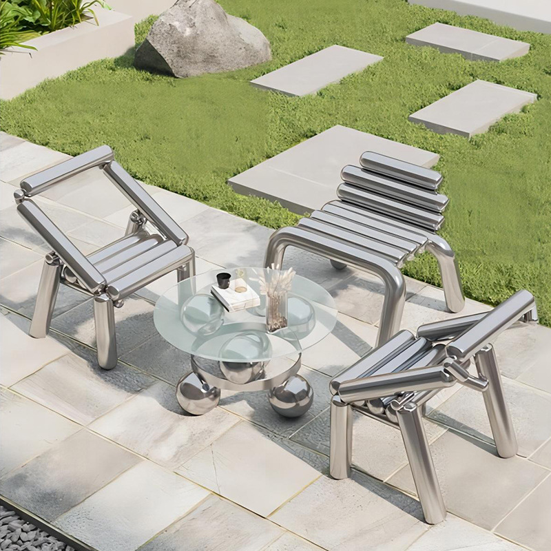 Outdoor Furniture Metal Chairs - Krzesło ze stali nierdzewnej, lekki luksus,