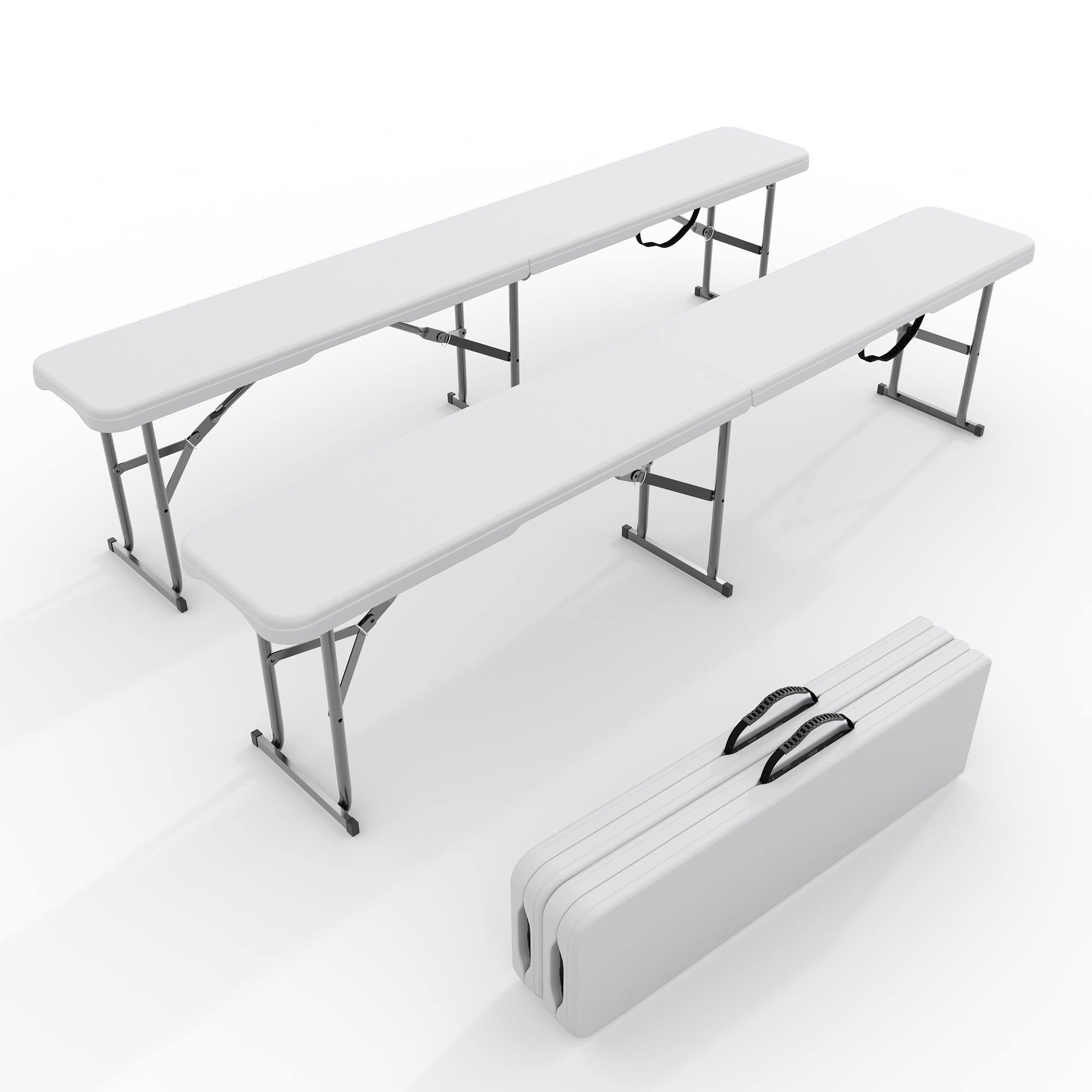 Outdoor Furniture Diy - Zestaw 2 składanych ławek ogrodowych o