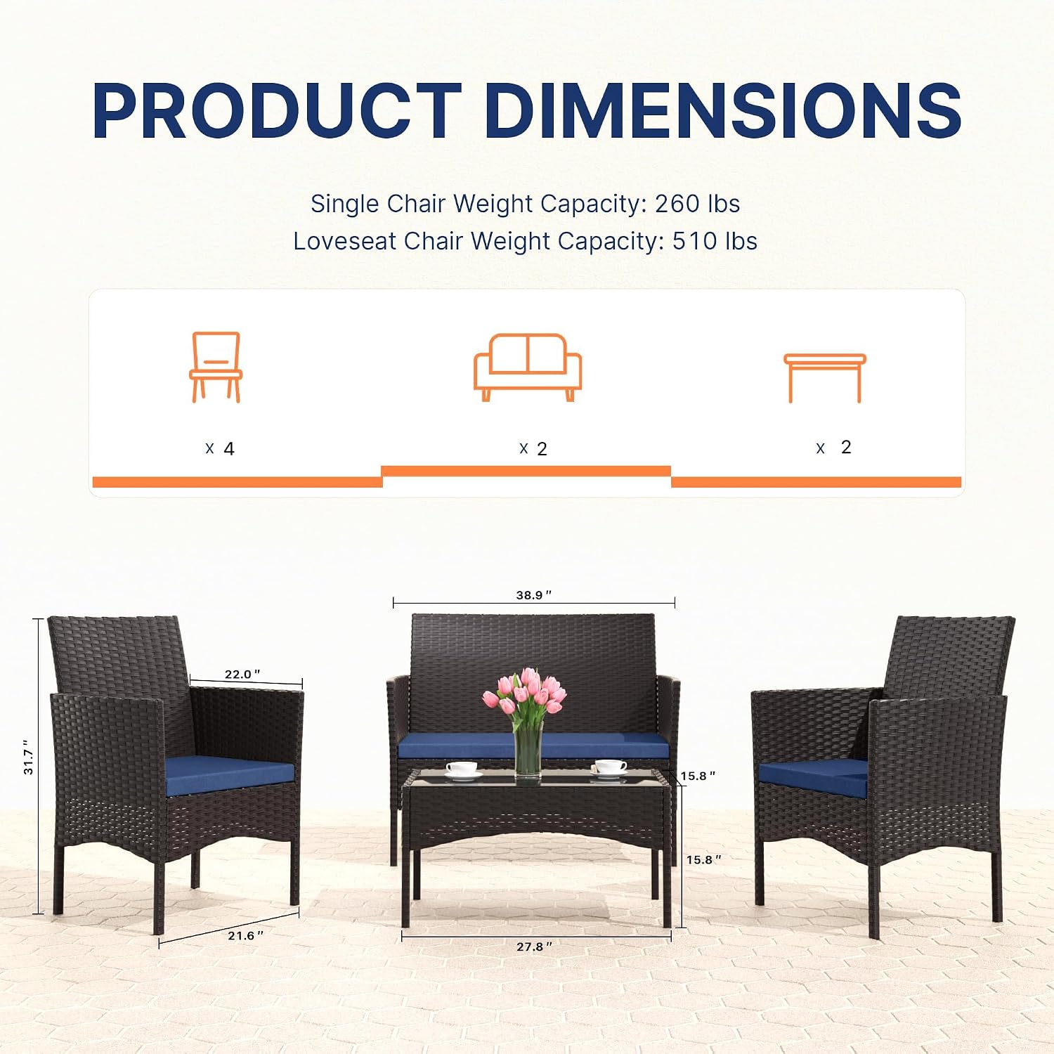 8-częściowy zestaw mebli ogrod – Outdoor Furniture Metal Chairs recenzja i cena