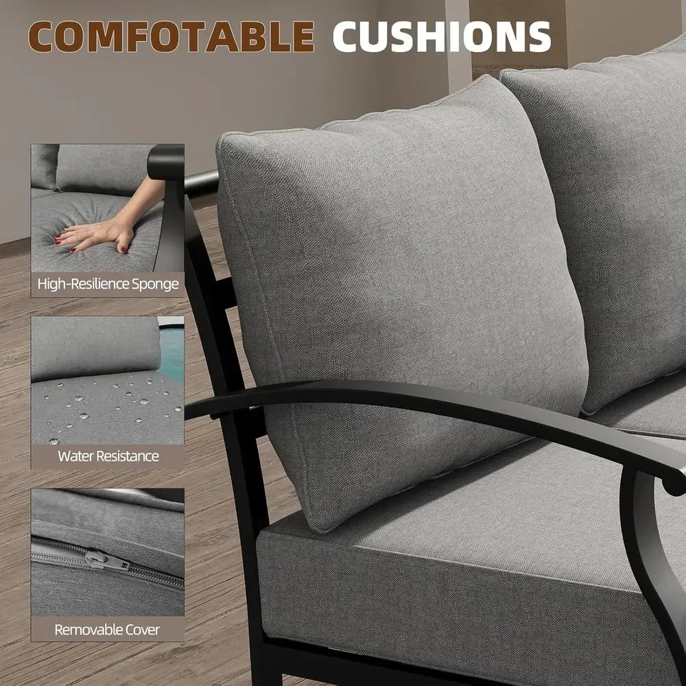 Szary, metalowy zestaw mebli o – Outdoor Furniture Metal Chairs recenzja i cena