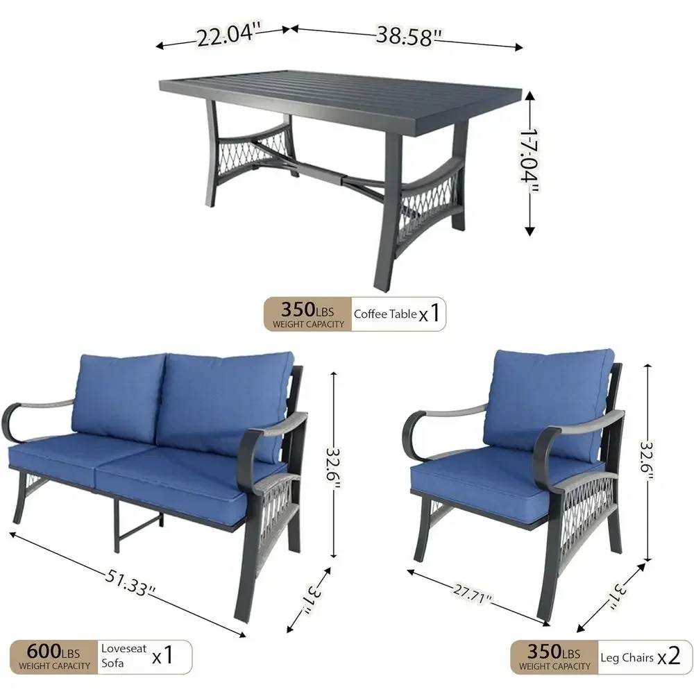 4-częściowy zestaw mebli ogrod – Outdoor Furniture Metal Chairs recenzja i cena