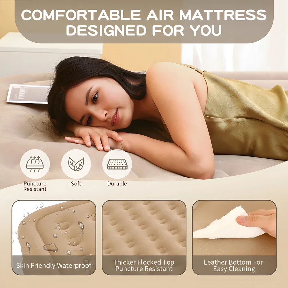 Materac dmuchany Queen z wbudo – Outdoor Furniture Luxury recenzja i cena