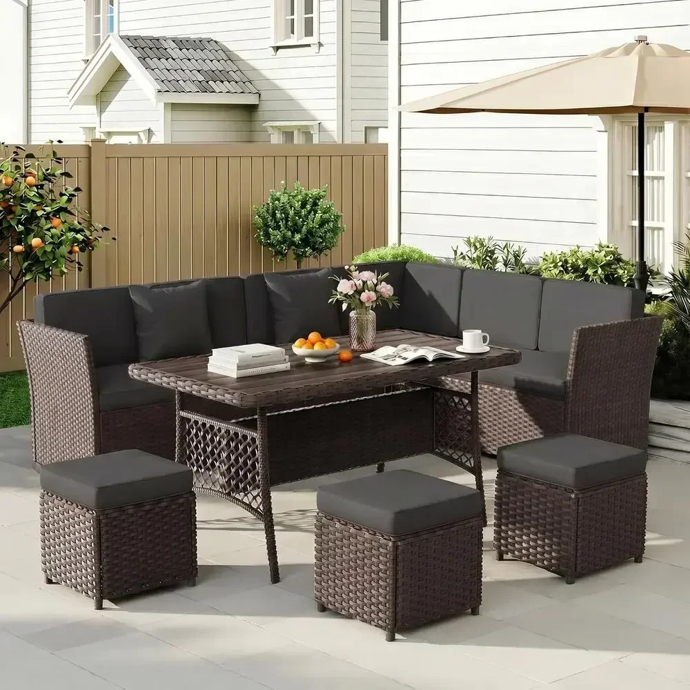 7-częściowy zestaw mebli ogrod – Outdoor Furniture Metal Chairs recenzja i cena